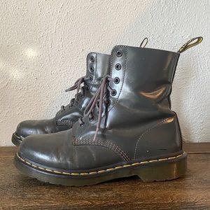 Gray Dr Martens Lace Up Combat Boots Size 9 EU 41 UK 7